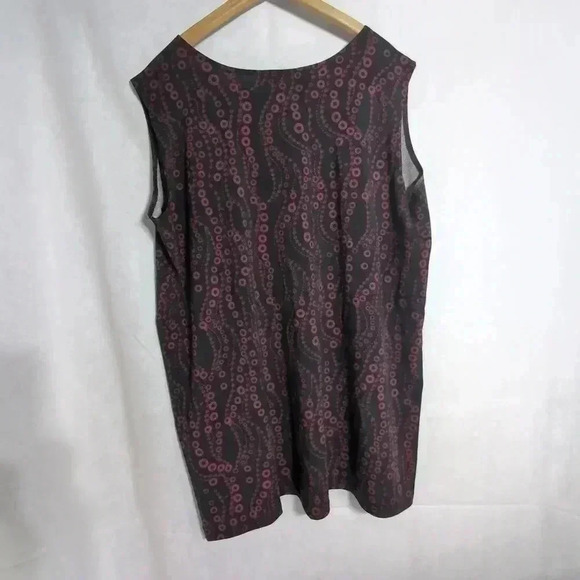 Ulla Popken Black plum Chain print blouse sz 24/26 - Picture 4 of 5